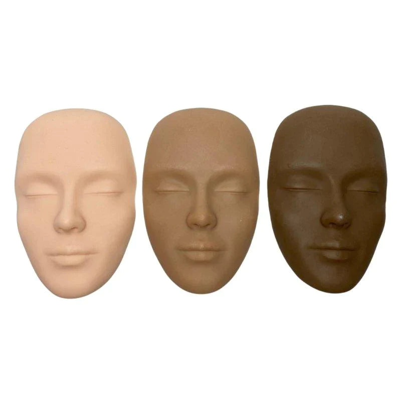 Full Face Silicone Practice Skin in 3 Skin Tones for Comprehensive Tattoo Practice